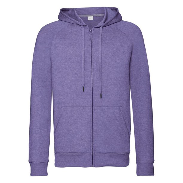 Russell - Sudadera con capucha y cremallera para hombre (Morado Jaspeado)