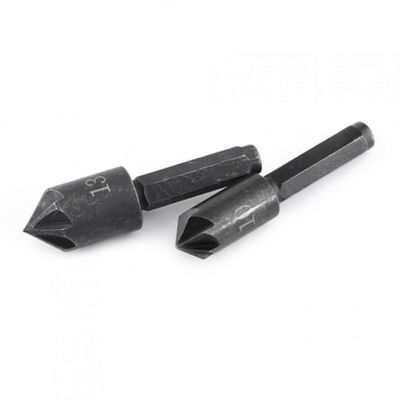 

2024 2pcs 7 Flute 82 Degrees 1/4 Hex Shank High Carbon Steel Countersink Cutter Bits g