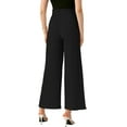 thumbnail image 3 of INSPIRE CHIC Pantalones de pierna ancha para mujer con bolsillos, nudo en la cintura alta, pantalones palazzo plisados L negros, 3 of 6