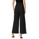 thumbnail image 3 of INSPIRE CHIC Pantalones de pierna ancha para mujer con bolsillos, nudo de corbata, cintura alta, pantalones palazzo plisados S negro, 3 of 6