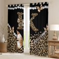 thumbnail image 2 of Manfei Butterfly Alphabet K Blackout Curtains Pack of 2 (52x63 Each),Black Brown, 2 of 6