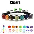 7 Chakra Beads Bracelet for Women Stone Black Rope Braided Yoga Reiki