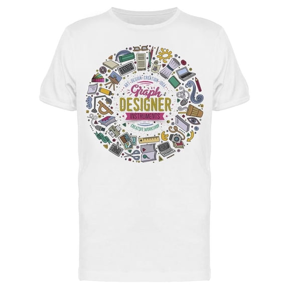 Graph Designer Inside A Circel T-Shirt Men -Image by Shutterstock, Male XX-Large