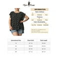 thumbnail image 6 of Unique Bargains Women's Plus Size Outfits Flare Short Sleeve Polka Dots Chiffon Blouse, 6 of 6