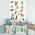 thumbnail image 3 of Designart 'Vital Colored Birds Plancard' Traditional Framed Art Print, 3 of 4
