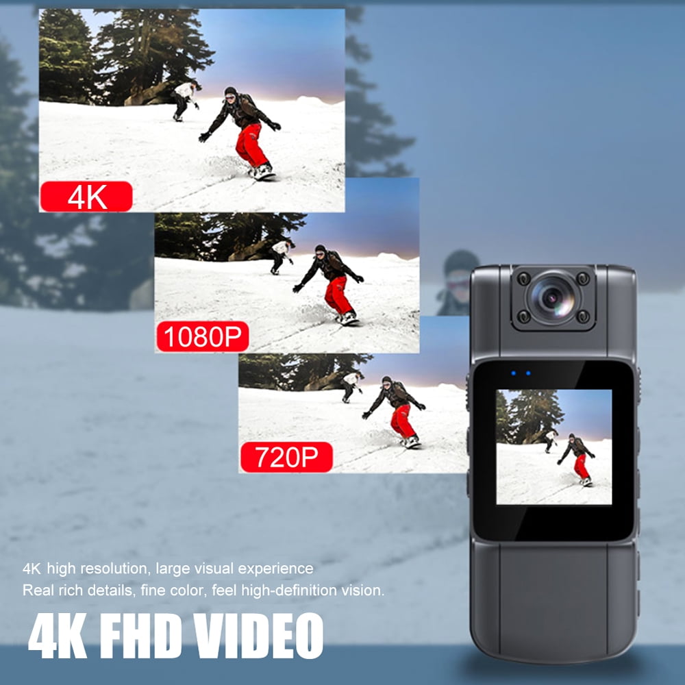 Carevas Body Camera,Audio Video Camera Vision Video Camera TFT Screen Vision Body Camera 1.54in 150Wide 180Lens Rotatable 7 Battery Body - Vision Audio Video 150° 180° Inch Battery Powered