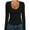 E#Black, variant on Women's Long Sleeve , V-Neck Sleeves Slim Fit Tight Basic Tees Fashion Tops Ribbed Slim Solid Color Basic Blouses White,Size 2XL