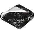 thumbnail image 3 of Flannel Fleece Throw Blanket 80"X60" Supernatural Symbols Black Print Warm Cozy Lightweight Sherpa Throw Blanke for Sofa Chair Bed Camping Microfiber Suitable All Season Novelty Gift, 3 of 7