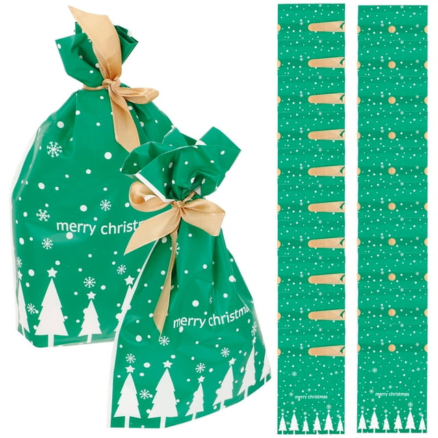 CIMAXIC christmas 50pcs Christmas Elements Design Candy Boxes Gift Packing Bags (Random Color),9.25"X5.91"X0.04"