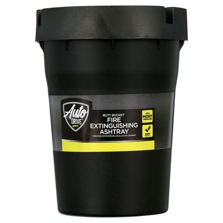 Auto Drive Portable Car, Truck, Van, and SUV Butt Bucket Ashtray, Black
