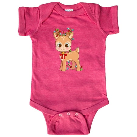 

Inktastic Cute Christmas Reindeer with Christmas Lights Gift Baby Boy or Baby Girl Bodysuit