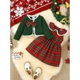 thumbnail image 3 of Mikrdoo Baby and Toddler Girl Dress and Cardigan 2pc Christmas Set, Red Plaid, 18-24 Months, 3 of 9