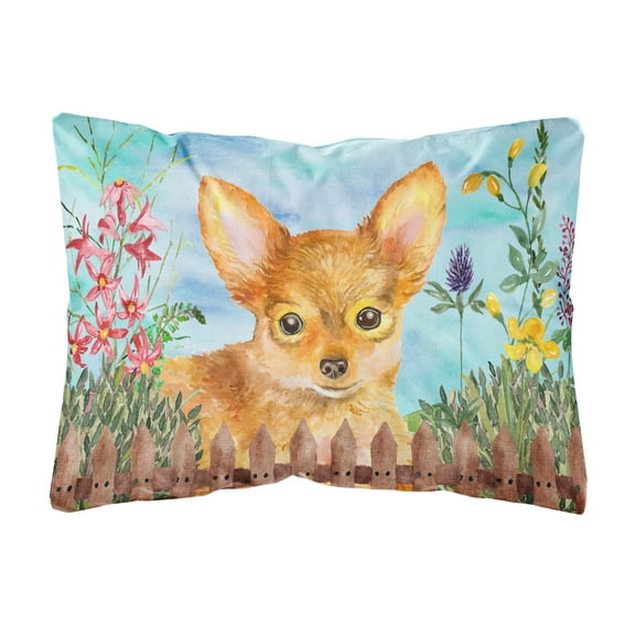 Toy Terrier Spring Canvas Fabric Decorative Pillow