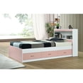 thumbnail image 2 of Pemberly Row Contemporary Wood Twin Captain Storage Bed with 3 Drawers in Pink, 2 of 7