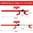 thumbnail image 2 of Steering Wheel Lock, Heavy Duty Anti-Theft Car Device with Double Hooks Design for Enhanced Vehicle Protection, Adjustable Length Locking with 2 Keys Universal Fit, Red, 2 of 12