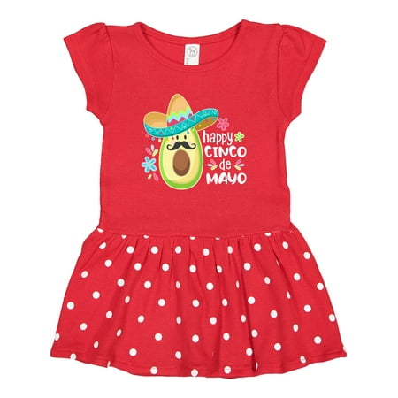 

Inktastic Happy Cinco De Mayo Avocado in Sombrero Gift Toddler Girl Dress