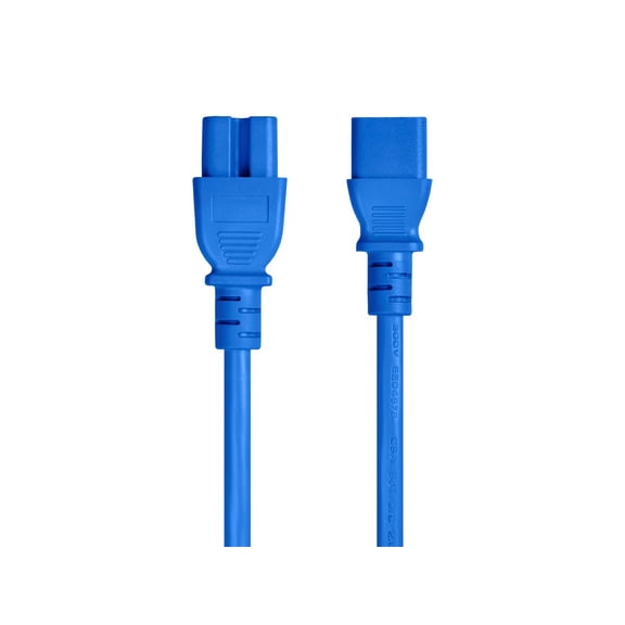 Monoprice Heavy-Duty Computer Extension Power Cable / Cord - 6 Feet - Blue | 14AWG 15A 14AWG (IEC-320-C14 to IEC-320-C15)