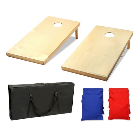 Driveway Games Regulation Size Wood Cornhole Game w/ All Weather Bean Bags