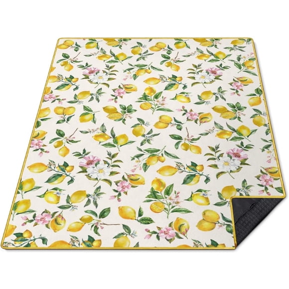Couvertures de Pique-Nique Imperméables Pliables, 60 Pieds'x80 Pieds' Tapis de Pique-Nique Portable Résistant à l'Eau pour Herbe, Pelouse et Parc Rembourrés pour Camping, Randonnée