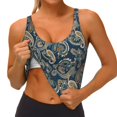 thumbnail image 3 of Balery Indian Paisley 2 Sujetadores deportivos con espalda cruzada para mujer, acolchados, sin costuras, de alto impacto, ideales para yoga, gimnasio, entrenamiento y fitness.-Large, 3 of 8
