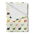 thumbnail image 2 of Scottie Dog Soft Flannel Fleece Throw Blanket, Stencil Style Fluffy Doggy Friends with Colorful Hairy Fur, Cozy Plush for Indoor and Outdoor Use, 50" x 60", Multicolor, by Ambesonne, 2 of 5