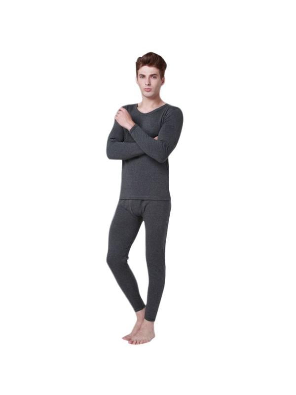2 Pcs Men's Cotton Thermal Underwear Set Winter Warm Thicken Long John