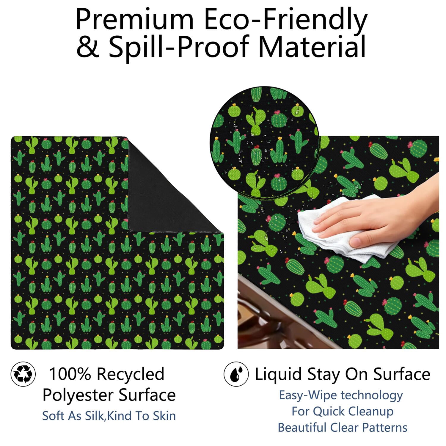 Large Square Plants Style Mat 31.5x31.5 Inches Made of High Quality Rubber with Anti-Slip Properties and Noise Reducing Technology for Card Games