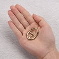 thumbnail image 4 of Uxcell 4Pack 0.59" Single Prong Belt Buckle Oval Center Bar Buckles for Leather Craft, Gold, 4 of 7