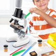 thumbnail image 1 of Biological Microscope for Kids Beginners 100X 400x 2000X Magnification Kids Science Toys Microscope Kit with Specimens LED Light Education Scientific Toys for Child, 1 of 9