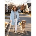 thumbnail image 4 of Wantdo Women's Recycled Jacket Mid-Length Winter Coat Quilted Winter Outerwear Jacket Light Blue M, 4 of 8