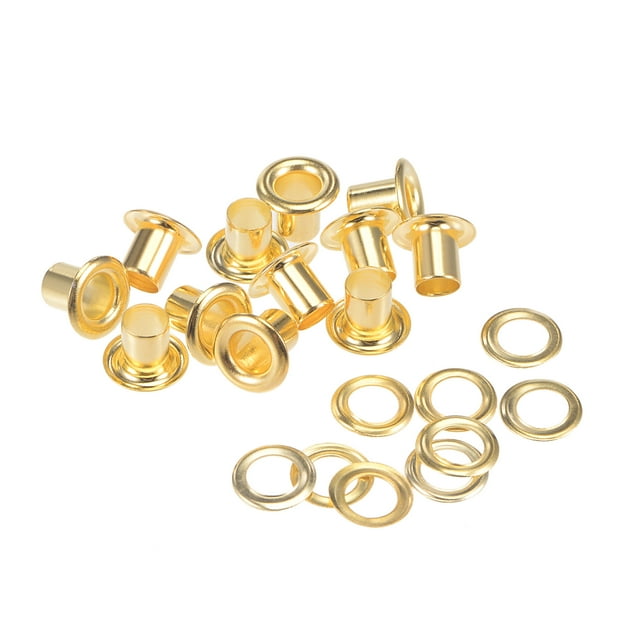 Unique Bargains 9 x 4,5 x 7mm Oeillets en Cuivre avec Rondelles Chromé Laiton Ton 100 Set