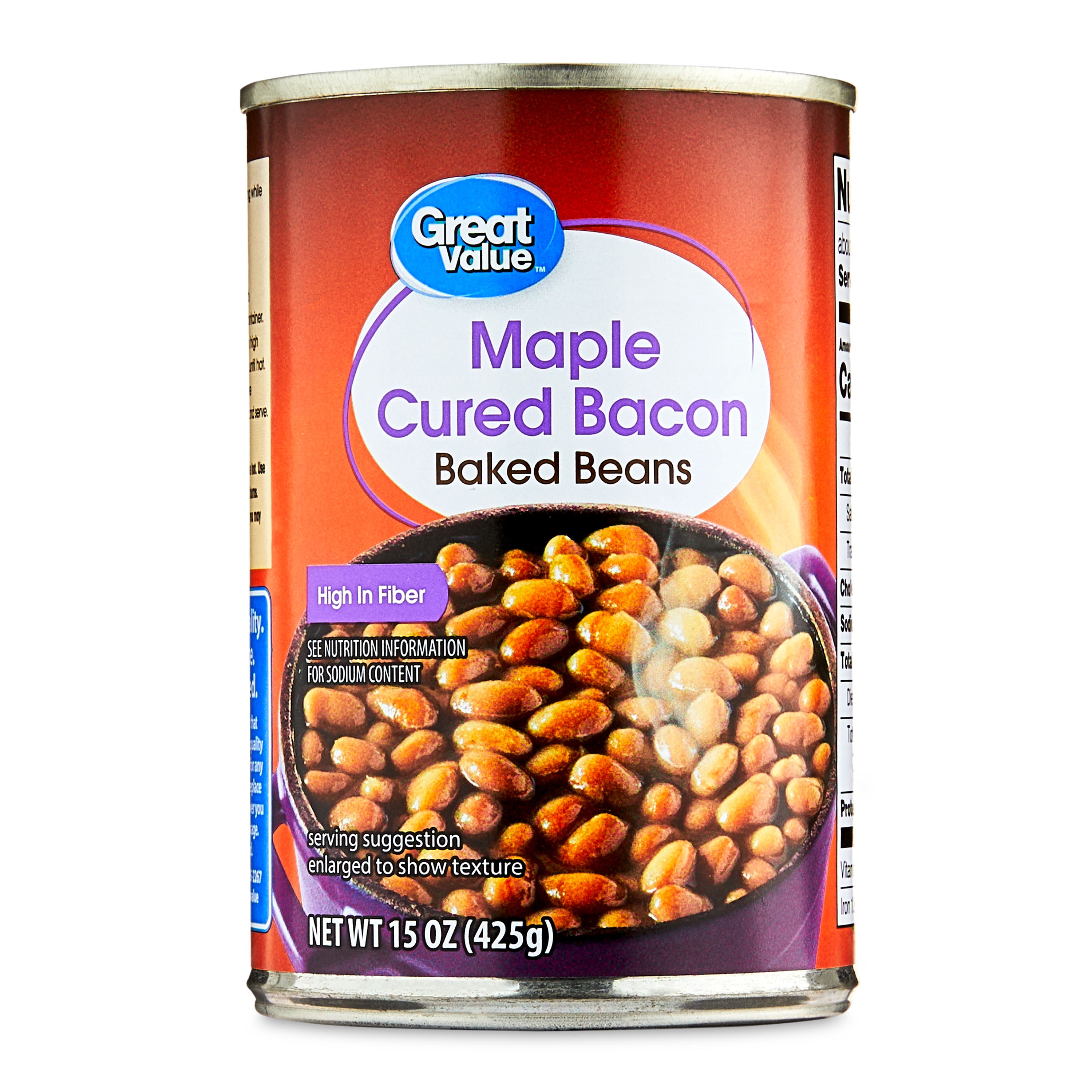 (12 pack) Great Value Maple Cured Bacon Baked Beans, 15 oz