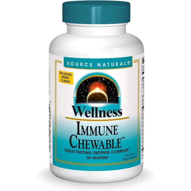 Source Naturals | Wellness Immune, 30 Masticables, Suplemento para el Apoyo al Sistema Inmune