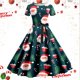 thumbnail image 1 of Vestido Casual Para Mujer, Vestido de Fiesta de Noche de Manga Corta Con Estampado Navideño de Los Años 50, 1 of 3
