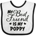 thumbnail image 3 of Inktastic My Best Friend is My Poppy with Hearts Boys or Girls Baby Bib, 3 of 4