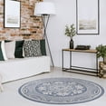 thumbnail image 5 of Beverly Rug Outdoor Rug Round 6' 7'' Porch Rug, Garden, Patio Blue and White, 5 of 5