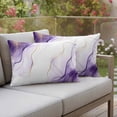 thumbnail image 2 of Outdoor Waterproof Pillow Covers Watercolor Purple Fluid Lines Decorative Throw Pillow Protectors,Pillowcase Cushion Cases for Patio Sofa Garden Couch,20x12in,Pack of 2, 2 of 14