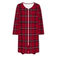 thumbnail image 4 of Besolor Christmas Robes for Women Printed Long Sleeve Crewneck Bathrobes Comfy Nightgown Sleepwear with Pockets, 4 of 9