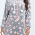 thumbnail image 5 of Defitshape Women's Long Sleeve Hooded Onesie Pajama Fuzzy Fleece Cute Winter Warm Full Zip Adult Onesies Fall Pocket Ribbed Cuffs Footless Cozy One Piece Sleepwear w/ Hood Light Pink XX-Large, 5 of 5