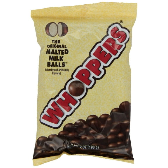WHOPPERS Candy (Chocolate Covered Malted Milk Candy Balls),7 Ounce Bag (Pack of 12)