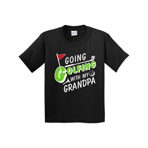 Inktastic Going Golfing with My Grandpa Kids Golf Youth T-Shirt
