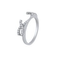 thumbnail image 2 of Round Shape White Cubic Zirconia Infinity Enhancer Guard Ring 14K White Gold Ring Size - 11, 2 of 3