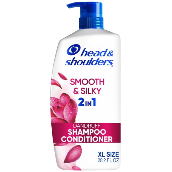 Head and Shoulders Dandruff Smooth & Silky 2 in 1 Shampoo and Conditioner, Fresh Floral Scent, Color Safe, 28.2 fl oz