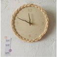 thumbnail image 4 of Reloj de pared silencioso digital redondo de ratán creativo, decoración de pared decorativa, colgante de pared simple (A), 4 of 5