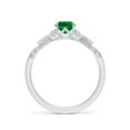thumbnail image 2 of ANGARA Lab Grown Vintage Style Oval Emerald Engagement Ring with Leaf Motifs for Women in 14K White Gold (Size-7x5mm) | May Birthstone, Anniversary, Jewelry Gift for Women | Lab-Grown Emerald Ring, 2 of 8