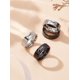 thumbnail image 3 of 4 anillos de acero de titanio con la palabra "Te amo" para parejas, talla 7, clásicos, sencillos, para bodas, de banda ancha, de promesa de amor real., 3 of 4