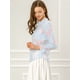 thumbnail image 4 of Blusa Floral Cuello Volantes Encaje Ganchillo Rosado azul T M, 4 of 6