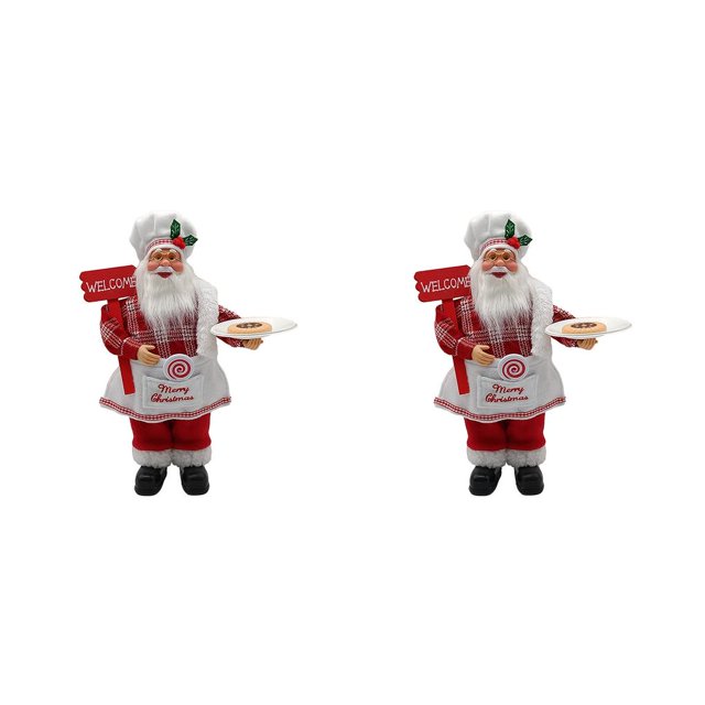Billuyoard Muñeco de Navidad Santa Claus figurita decoración sombrero rojo vacaciones ambiente artesanía niños año nuevo suministro accesorio Type2 NO2