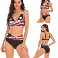 thumbnail image 2 of Two Piece Swimsuits for Women American Flag Print Swimsuit Criss Cross Lacce Up Swimsuit Front Twist High Waist Bikini, 2 of 7