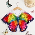 thumbnail image 5 of UngA Girl Swim Cover Up Kids Butterfly Beach Coverup Chiffon Long Sleeves Wrap Swim Dress Girls' Swimwear (Watermelon Red,7-8 Years), 5 of 6